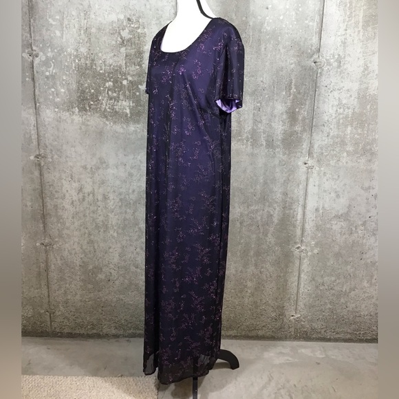 Connected Apparel Womens Maxi Dress Size 20W Sheer Floral Embroidered Whimsigoth - Picture 6 of 16